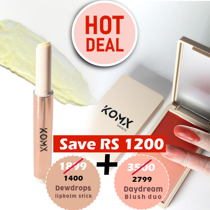 Dewdrops Lip Balm Stick + Daydream Blush Duo | Save Rs 1200 Komxbeauty