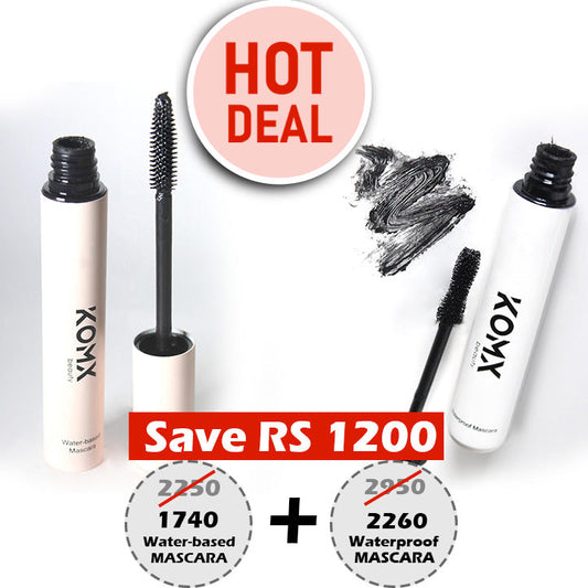 Mascara Duo – Water-Based + Waterproof | Save Rs 1200 Komxbeauty