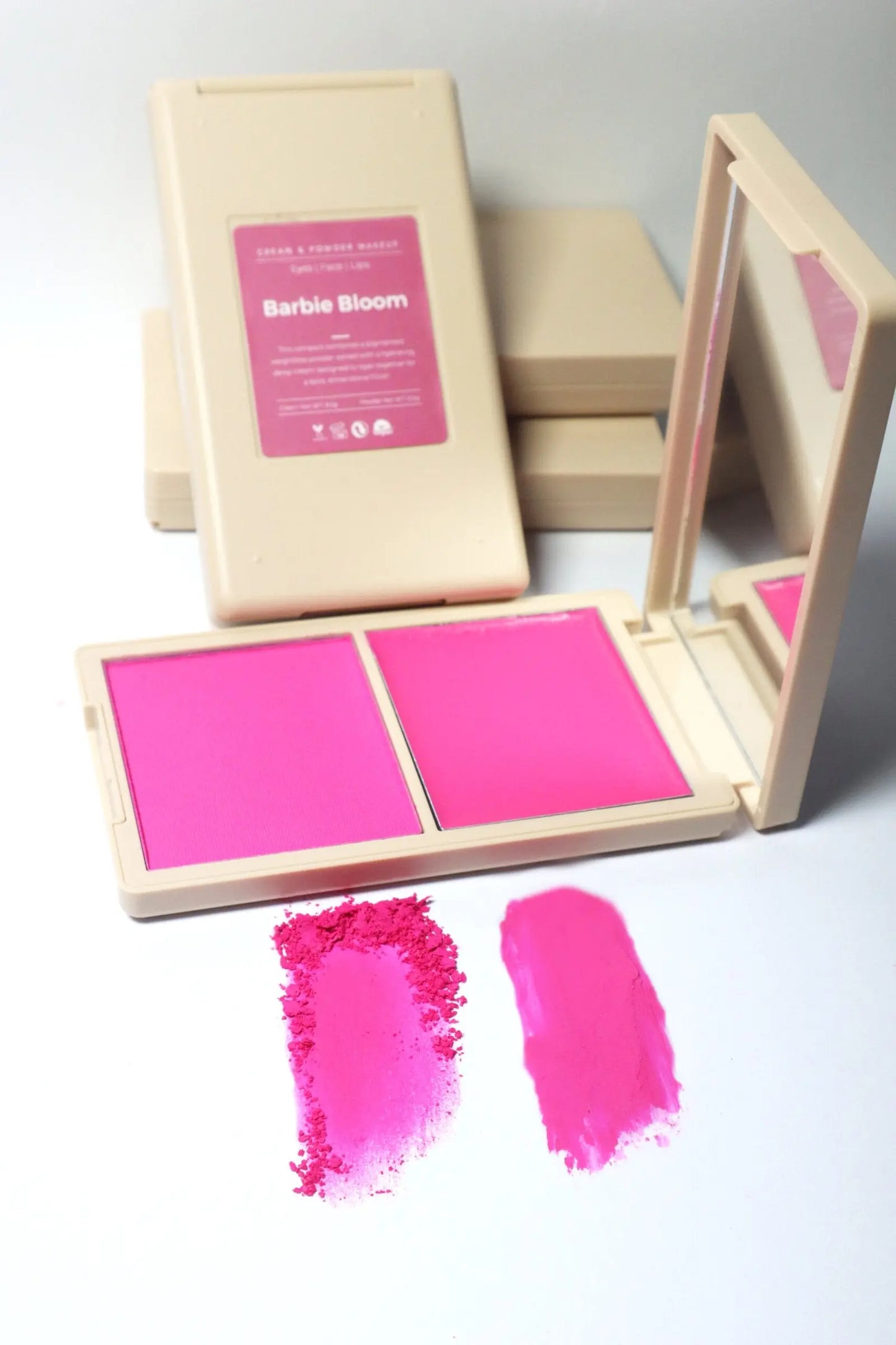 Cream and Powder blush Shocking pink 