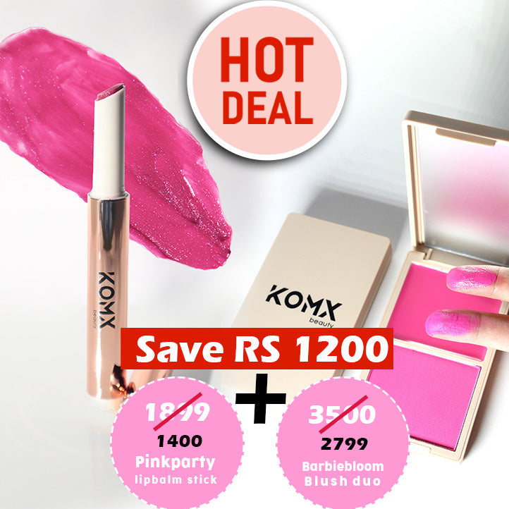 Pinkparty Lip Balm Stick + Barbiebloom Blush Duo | Save Rs 1200 Komxbeauty