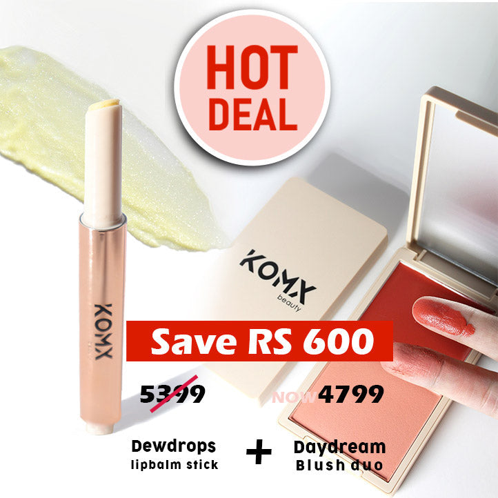Dewdrops Lip Balm Stick + Daydream Blush Duo | Save Rs 1200 Komxbeauty