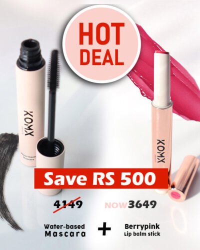 Everyday Glam Bundle – Water-Based Mascara + Berrypink Lip Balm | Save Rs 500