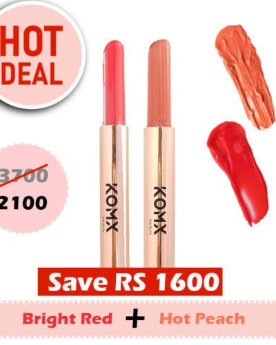 Bold Lip Balm Duo – Bright Red + Hot Peach | Save Rs 1600